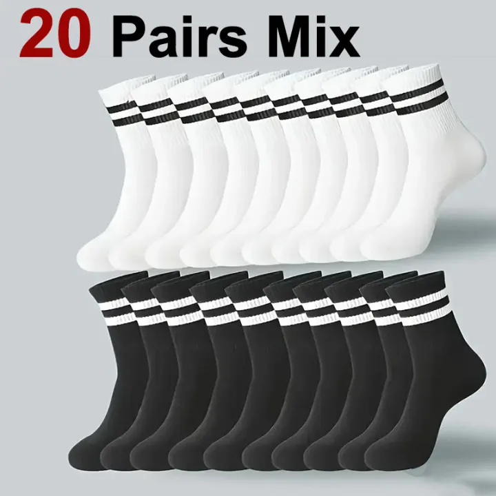 5/10/20%20Pairs%20Neutral%20Solid%20Color%20Round%20Neck%20Socks%20Spring%20Autumn%20Sweat%20Absorbing%20Breathable%20Comfortable%20All-season%20Sports%20Socks%20-%20Image%207