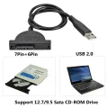 PzzPss USB 2.0 to Mini Sata II 7+6 13Pin Adapter Converter Cable For Laptop CD/DVD ROM Slimline Drive Converter HDD Caddy. 