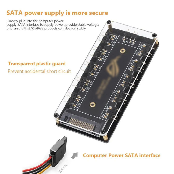 COOLCIRC%20ARGB%20Connector%201%20To%2010%20Port%20Splitter%20Hub%205V%203Pin%20ARGB%20Case%20Fan%20Hub%20with%20Adhesive%20Base%20SATA%20Power%20for%20LED%20Fans%20Lights%20-%20Image%206