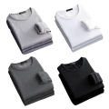 Winter Men's Long-sleeved Thermal Underwer T-Shirt Fleece Bottoming Shirt Round Neck Shirt Fashion Plus Velvet Padded T-shirt.