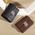 PU Leather Wallets for Women Short Purses Female Plaid Purses Card Holder Wallet Fashion Woman Metal Buckle Wallet Clutch Bag.