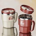 304 Stainless Steel Thermal Water Cup With Handle Portable Double Wall Insulated Mug Sealed Drinking Cup For Cold And Hot Drinks. 