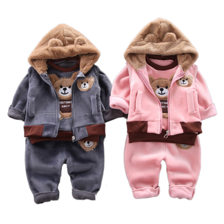 Newborn Baby Boys Clothes 2024 Autumn Baby Girls Clothes Hoodie+Pant Outfit Kids Costume Suit Infant Clothing For Baby Warm Sets