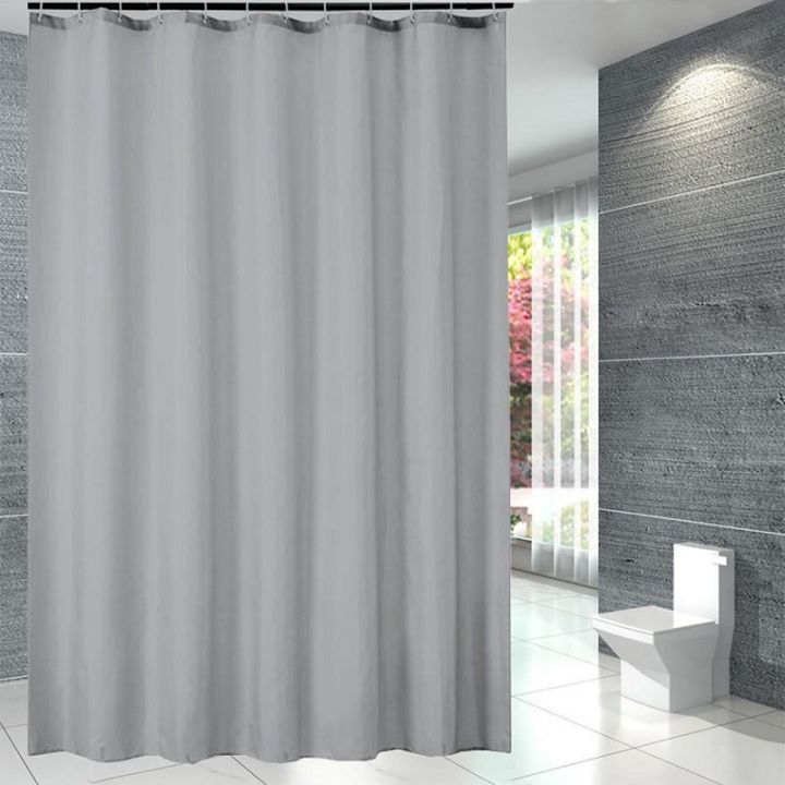 PEVA Waterproof Shower Curtain Mildew Bathroom Solid Curtain Wave Window Tulle Home Luxury with Hooks  Heavy S Fold Wavy Shower