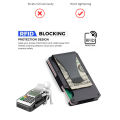 Money Clip for Men,RFID Blocking Carbon Fiber Wallet,Minimalist Slim Wallet with Front Pocket,Aluminum Metal Credit Card Holder. 