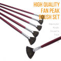 high-grade sable hair 6pcs/set fish tail fan shape Watercolor gouache acrylic paint pen artist oil painting brush art supplies. 