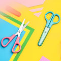 DELI Safty Scissors for Kids Student DIY Paper Scissors 122mm With Sleeve Cutting Tool Stationery.