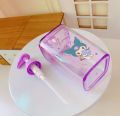 Acrylic Soap & Shampoo Dispenser – 1 Pc Transparent Purple Bottle for Bathroom or Kitchen Use.