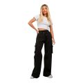 Black Wide Leg Cargo Trousers for Girls and Women's | Cargo Trousers for Girls and Women. 