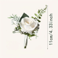 Elegant Groom Boutonniere Flowers for Mensuit Artifical Roses Wrist Corsage Wedding Accessories. 