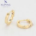 Xuping Jewelry Hot Sales High Quality Charm Popularity Circle Light Gold Color Hoop Earrings for Women Christmas  X000804253. 