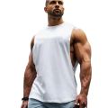 Plain Mens Running Vests Cotton Side Cut Off Sportswear Summer Gym Tank Tops Bodybuilding Sleeveless Shirt Fitness Clothing.