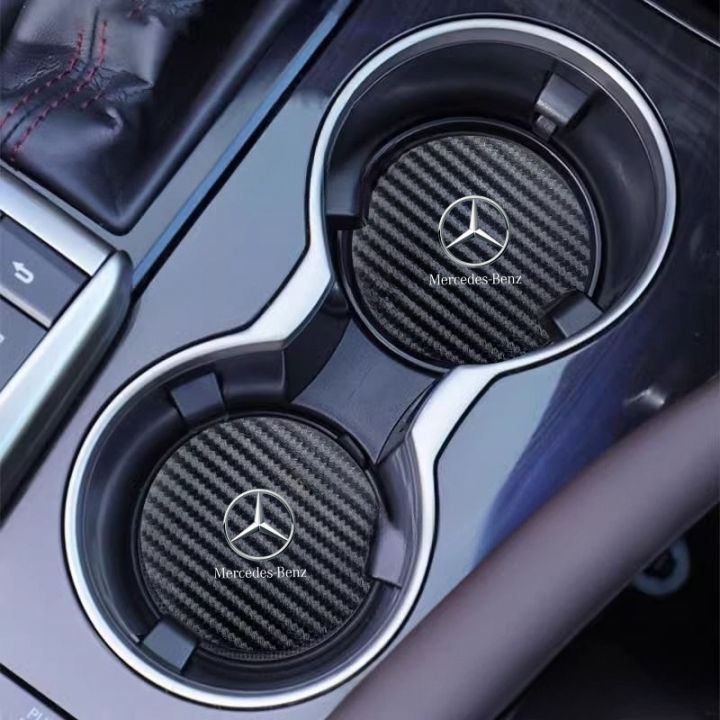 2Pcs Car Water Cup Bottle Holder Anti-slip Pad Mat Soft For Mercedes benz B R G Class GLK GLA C200 E200 C200L S400 E300 GLE S320
