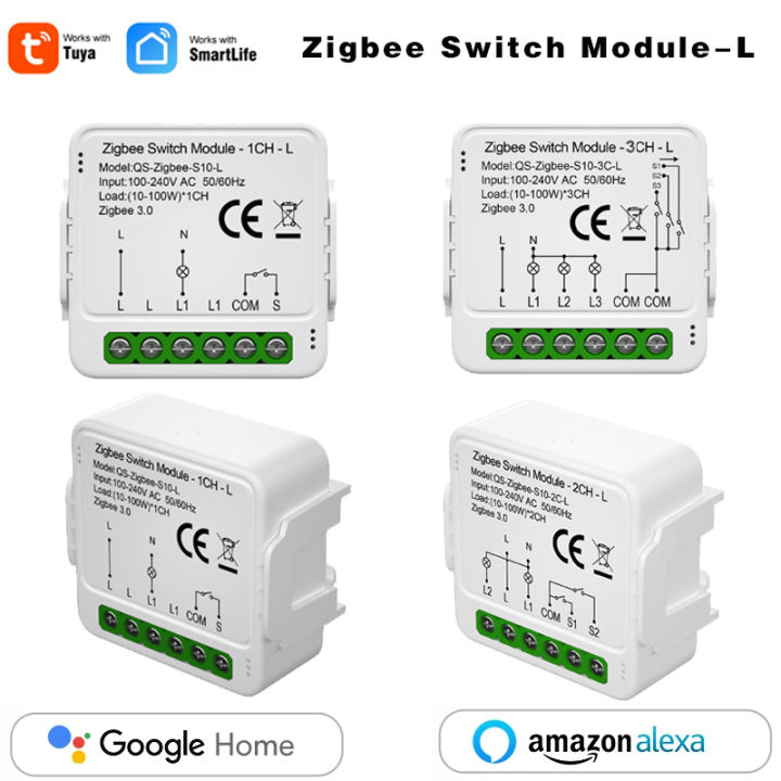 Tuya Zigbee Smart Mini Switch Module - No Neutral Wire Required1/2/3 ...
