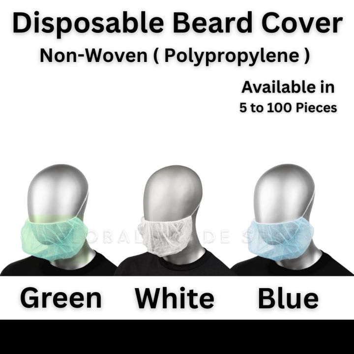 Disposable Beard Cover Non-Woven Beard Net ( 5–100 Pcs ) – Adjustable Polypropylene Turban Beard Cover for Food Handling, Kitchen, Catering, Cooking, Baking, Beauty Salon, DIY Crafts, School Study Tasks & Educational Science Projects