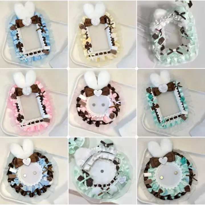 Cute%20Bunny%20Ear%20photo%20Card%20Holder%20DIY%20Mint%20Candy%20Lace%20Bow%20Badge%20Base%20Kawaii%20Lolita%20Portable%20Itabag%20inner%20Decor%20Photocard%20Case%20-%20Image%202
