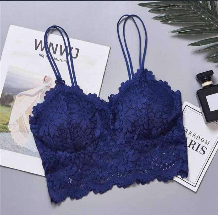 Hot Sexy Bra Female Lace Bralette Sexy Lingerie Underwear Wireless Padded Seamless Ultra Strap Padded Bras for Women