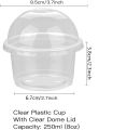 50/100Pcs 250ML Disposable Salad Cup Transparent Plastic Dessert Cups Bowls Container with Dome/Flat Lids for Ice Cream Cupcake.