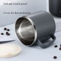 304 Stainless Steel Coffee Mugs Portable Cups Heat Insulation Anti-fall Thermos Mug Home with Cover and Handle 400ml Mug. 