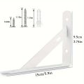 5.91x 3.74 inch 2 Pcs Heavy Duty Shelf Brackets , Floating Shelves White Triangle Shelf Brackets, 90 Degree Angle Wall Mounted. 
