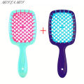 2pcs/set Vented Hollow Out Hair Brush Scalp Massage Comb Anti Knot Tangling Comb Anti-static Comb With Handle Fluffy Styling. 