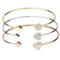 Minimalist Peach Heart Leaf Bracelet Versatile with Adjustable Opening Fashionable Hollow out Accessories. 