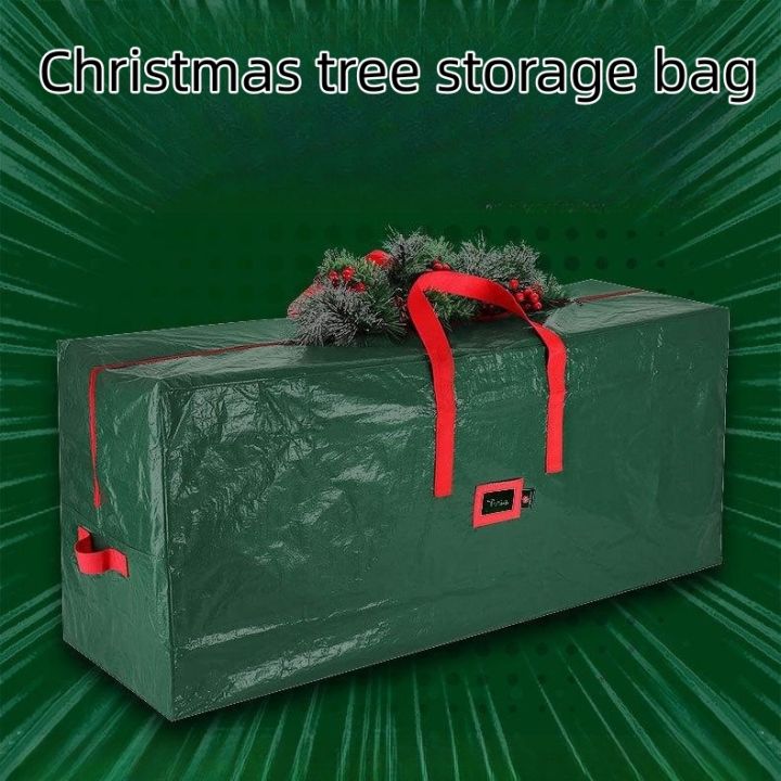 Large Christmas Tree Bag Storage Tub High xmas Tree Decoration Wreath Storage Box Handles Waterproof And Durable Home Organizer