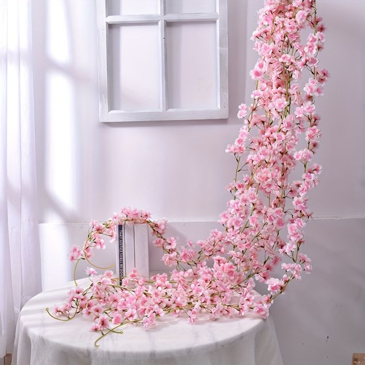 Artificial%20Sakura%20Flowers%20Vine%20Hanging%20Fake%20Floral%20Garland%20Home%20Garden%20Wedding%20Arch%20Party%20Cherry%20Blossom%20Wall%20Decor%20Arrangement%20-%20Image%202