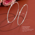 Shine Rhinestone 2cm,4cm,6cm,8cm,10cm Hoop Earrings Women Earrings Perfect for Weddings & Festive Occasions,All-Season Jewelry.