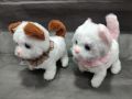 7" Inch Walking Plush Kitty Toy Stuffed Animal Electric Interactive with Dress Talking Musical Cute Plush Toy White Cat Tail Wagging Christmas Birthday Gifts for Kids Toddlers.