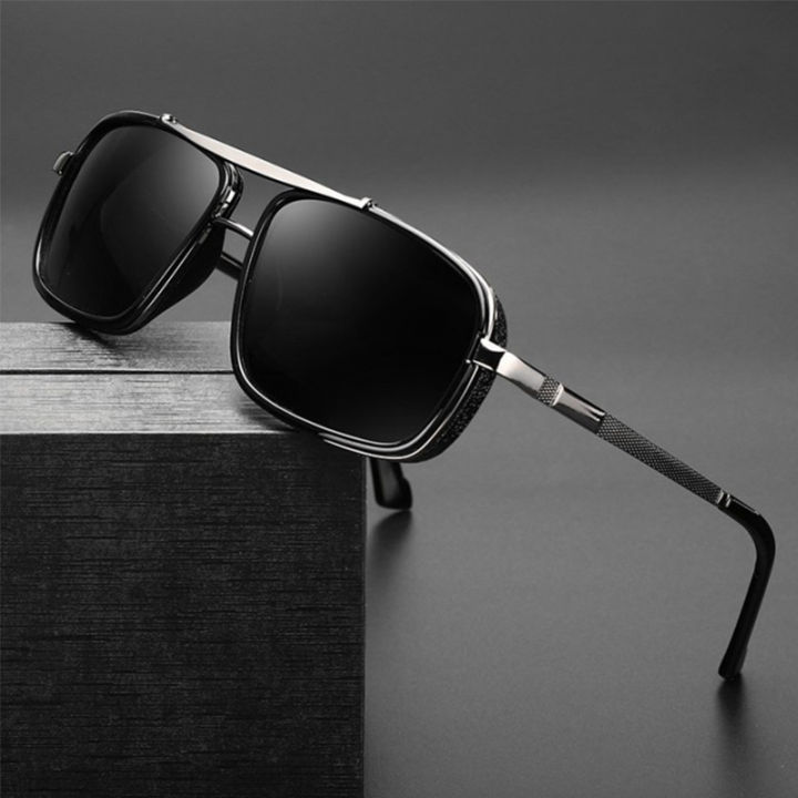 1/2/3PCS New Style Stylish Retro Car Sunglasses Thickened Double Beam Punk Men's Metal Sunglasses 877