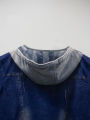 Plus size women's imitation denim casual short sleeved round neck top Western style denim style T-shirt versatile comfortable. 