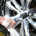 Microfiber Car Tire Brush - Effective Wheel Hub and Rim Cleaner - Perfect for Car Maintenance, Detailing, and Cleaning Supplies. 