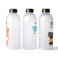 1000ml Cute Bear Cartoon Water Bottle – Frosted Transparent Leak-Proof Straw Bottle, Stylish & Fun Drinkware for Kids & Adults. 