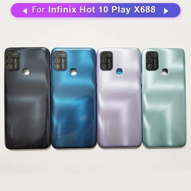 Infinix Hot 10 Play X688 Back Battery Cover With Adhesive Buttons