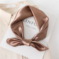 Luxury Solid Square Scarf For Women 60cm Satin Neck Hair Tie Band Bag Warp Soft Neckerchief Hijabs Head Female Foulard. 