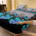 1 Piece of Flower Flying Butterfly Dance Pattern Frosted Bedsheet, Bedroom Printed Bedspread, Bedding (Excluding Pillowcases).