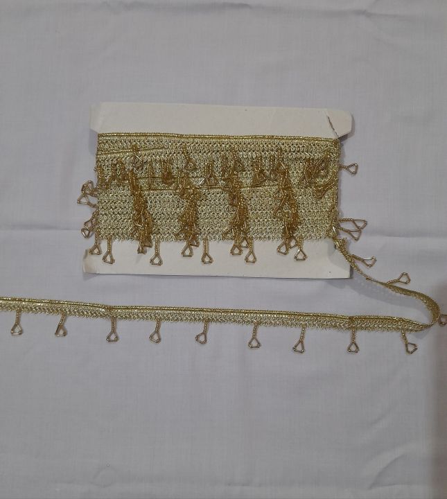 1%20Gaz/Yard%20Tri%20Latkan%20Lace/%20Tassel%20Style%20Lace/%20Laces%20for%20Clothes/%20Laces%20for%20Dress/%20Latest%20Design%20Lace%20-%20Image%204