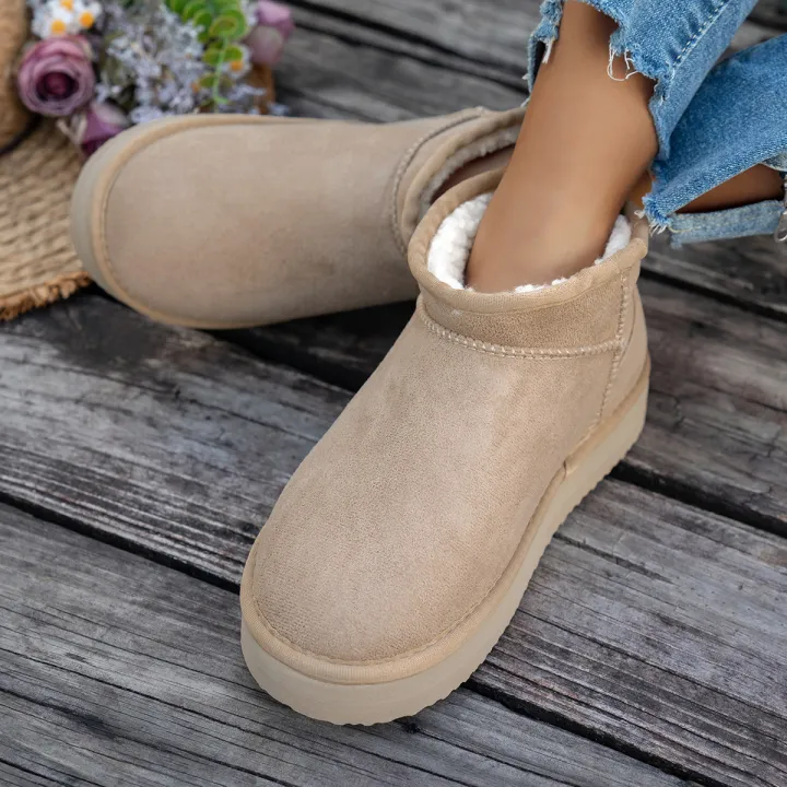 Women's%20winter%20casual%20solid%20color%20basic%20plush%20ankle%20boots%20Warm%20and%20windproof%20slip-on%20boots%20Comfortable%20and%20non-slip%20EVA%20outsole%20-%20Image%202