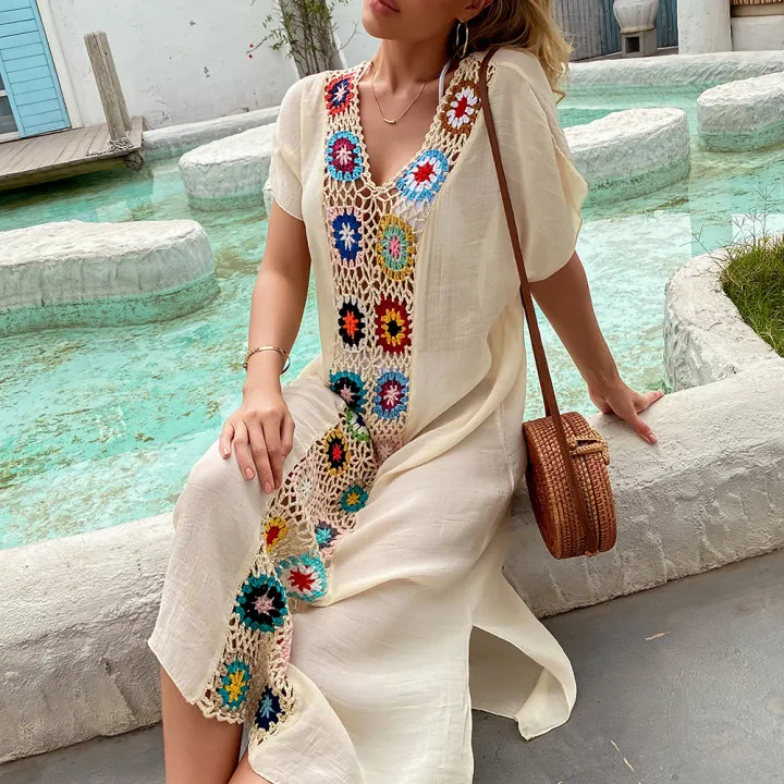 CROCHET%20BIKINI%20Women%20Beach%20Dress%20Cover-Ups%20Swimsuit%20Beachwear%20Bathing%20Suit%20Swim%20Cape%20For%20Woman%20Summer%20Tunic%20Saida%20Praia%20-%20Image%204