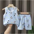 Children's clothing, shirt, handle + shorts, sleeveless shirt, cotton fabric. C20. 