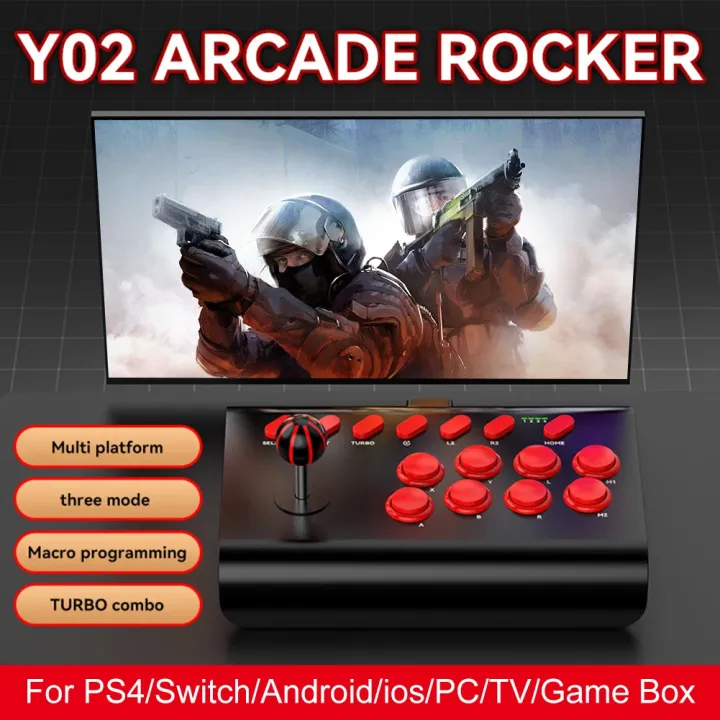 Wired%20Game%20Joystick%20Retro%20Arcade%20Console%20Rocker%20Bluetooth%20Fighting%20Controller%202.4G%20Gaming%20Joysticks%20for%20PS4/PS3/Xbox%20One/Switch%20-%20Image%203