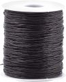 1.5MM Dark Brown Cord Smooth Waxed Cotton Thread Soft Round Bracelet String Beading Cords Bulk Rolls with Spool for Sewing. 