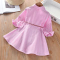 2025 Girls Fashion Clothes for Spring Autumn Striped Shirt Design with Belt Stylish and Comfortable Dress Girls Casual Dresses. 
