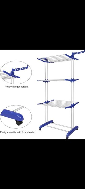 Foldable%203%20Layer%20Clothes%20Drying%20Stand%20Rack%20-%20Heavy%20Duty%20Double%20Pole%20Indoor%20Laundry%20Dryer%20-%20Image%202