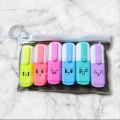 highlighter pen, 6 color highlighter pen,emoji highlighter pen.