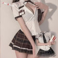 School uniform plaid skirt with Korean tide. 