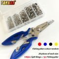 100pcs/200pcs High Strength Heavy Stainless Steel Split Ring Lure Connector with Fishing Pliers. 