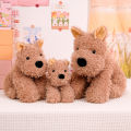 New Huggable 1pc Adorable Fluffy Hair Brown Dog plush toys stuffed Lifelike Doggie Doll Baby Appease Toys Kids . 