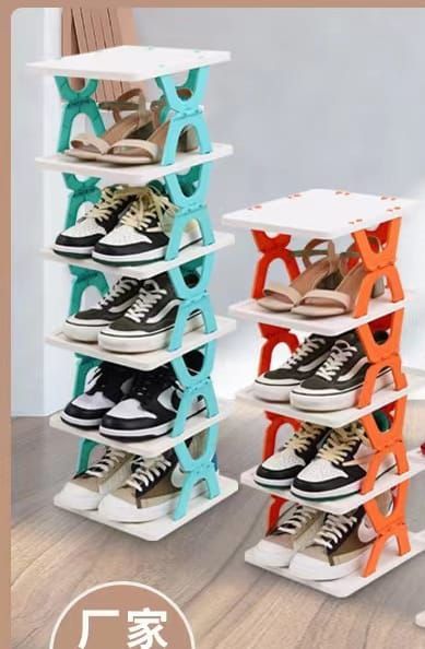 Multifunctional Shoe Rack, Stackable Lightweight Adjustable Display Organizer Shelf Footwear Space Saving Heavy Duty Household Shoe Stand (5 Tier)